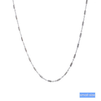 Ketting TN3953-1 tube link necklace tiny zilver - ​​​​​​​Day&amp;Eve 