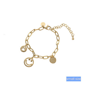 Armband TB3717-2 tiny bracelet small smiley goud - ​​​​​​​Day&amp;Eve 