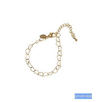 Armband TB3892-2 tiny bracelet heart chain goud - ​​​​​​​Day&amp;Eve