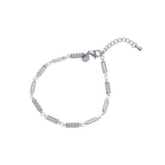 Armband B3708-1 fishbone pattern zilver - Day&amp;Eve 