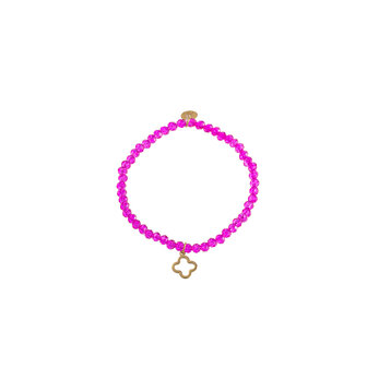 Armband B2950-41 open clover charm barbie pink- Day&amp;Eve 