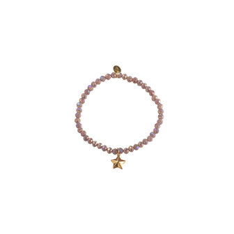 Armband B2950-38 star charm lila &amp; grey - Day&amp;Eve