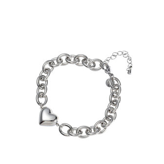 Armband B3715-1 bold heart bracelet zilver - Day&amp;Eve 