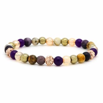 Armband spiral lavender rose crystal xs - Karma