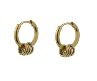 Oorbellen E0884-2 4 rings hoop goud -&nbsp;Day&amp;Eve