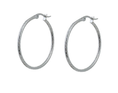 Oorbellen E0850-1 Roped hoop middel zilver - Day&amp;Eve