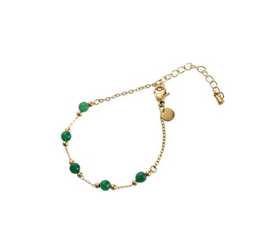 Armband TB3871-5 Small stone bracelet dark green goud - Day&amp;Eve 