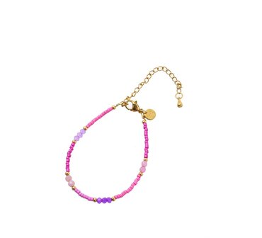 Armband TB3936-4 Seed stones bracelet purple goud - Day&amp;Eve