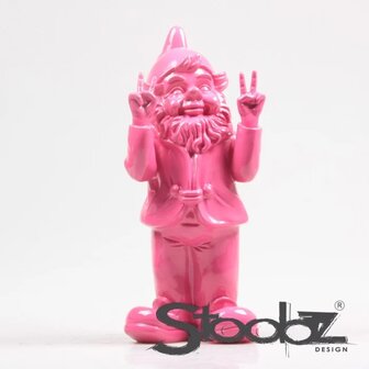 Peace kabouter groot roze - Stoobz