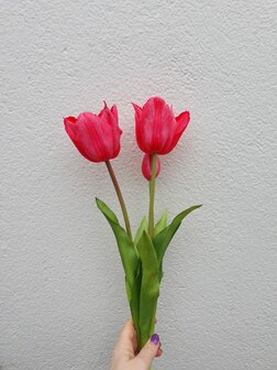 Real touch open tulpen 3x - soft red