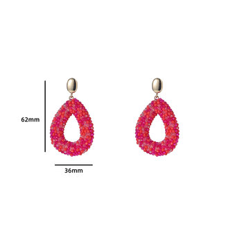 Oorbellen E3508-15 Beads drop pink mix - Day&amp;Eve 