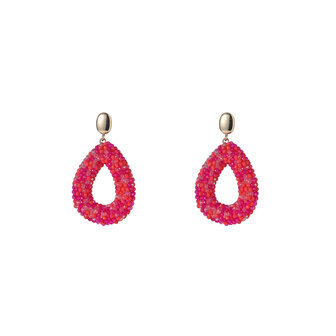 Oorbellen E3508-15 Beads drop pink mix - Day&amp;Eve 