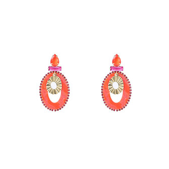 Oorbellen E4049-4 Top stone dangle coral  - Day&amp;Eve