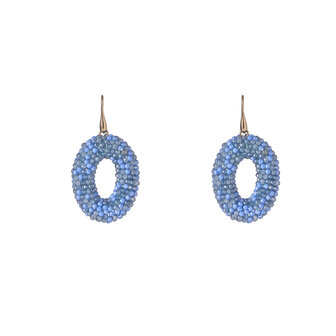 Oorbellen E3509-13 Beads oval blue mix - Day&amp;Eve