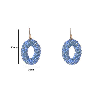 Oorbellen E3509-13 Beads oval blue mix - Day&amp;Eve