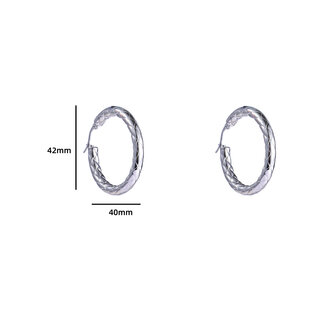 Oorbellen E4470-4-1 hollow hoop 40mm zilver- Day&amp;Eve 