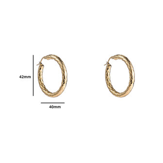 Oorbellen E4470-4-2 hollow hoop 40mm goud- Day&amp;Eve 