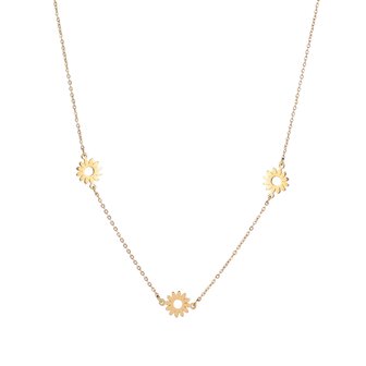 Ketting N4408-2 3 flowers necklace goud - ​​​​​​​Day&amp;Eve 