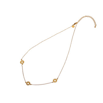 Ketting N4408-2 3 flowers necklace goud - ​​​​​​​Day&amp;Eve 