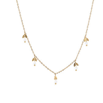 Ketting N4344-2 dangle leaves necklace goud - ​​​​​​​Day&amp;Eve 