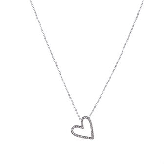 Ketting N4281-1 sparkle heart necklace zilver - ​​​​​​​Day&amp;Eve 