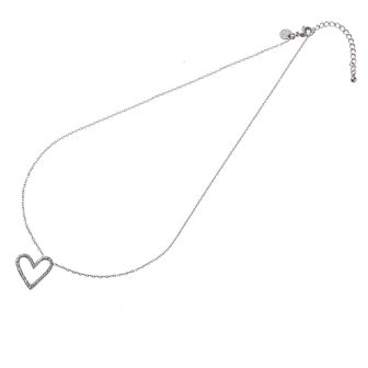 Ketting N4281-1 sparkle heart necklace zilver - ​​​​​​​Day&amp;Eve 