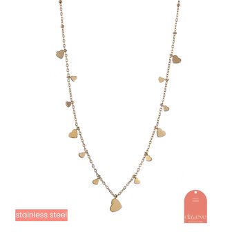 Ketting N4499-2 hearts on the side necklace goud - ​​​​​​​Day&amp;Eve 