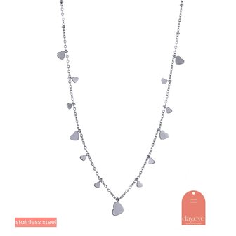 Ketting N4499-1 hearts on the side necklace zilver - ​​​​​​​Day&amp;Eve 