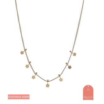 Ketting N4483-2 flower pins necklace goud - ​​​​​​​Day&amp;Eve 