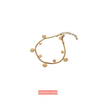 Armband B4461-2 clover on the line bracelet goud - Day&amp;Eve