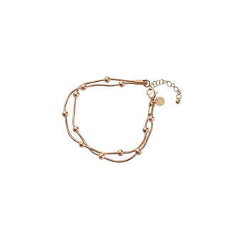 Armband B4256-2 double dots bracelet goud - Day&amp;Eve