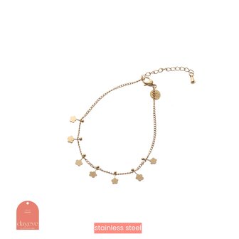 Armband B4483-2 flower pins bracelet goud - Day&amp;Eve