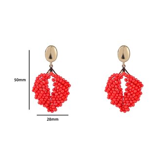 Oorbellen E4055-4 diamond shape beads Coral gold  - Day&amp;Eve 