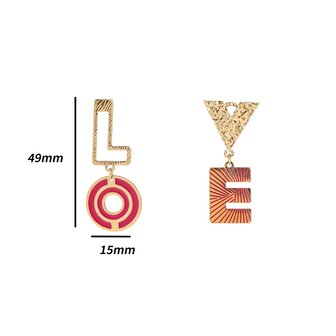 Oorbellen E4710-1 spring love earring goud roze - Day&amp;Eve 