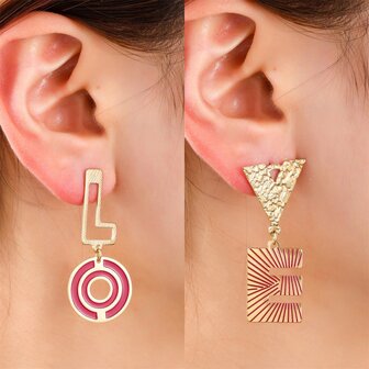 Oorbellen E4710-1 spring love earring goud roze - Day&amp;Eve 