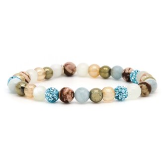 Armband spiral Azure blue crystal xs - Karma