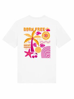 T-shirt born free white back print - PinnedbyK