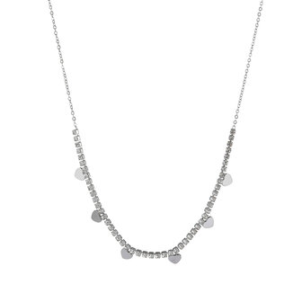 Ketting N4763-1 Shiny hearts necklace zilver - ​​​​​​​Day&amp;Eve 