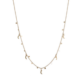 Ketting N4750-2 Moon on the side necklace goud - ​​​​​​​Day&amp;Eve 