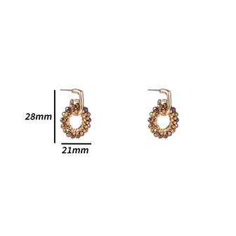 Oorbellen E30012-3 Small beads circle cinnamon - Day&amp;Eve 