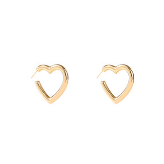 Oorbellen E4638-2 Hollow heart hoop gold - Day&amp;Eve