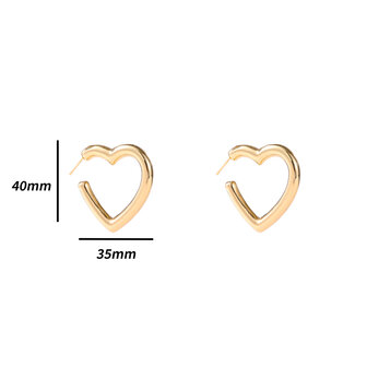 Oorbellen E4638-2 Hollow heart hoop gold - Day&amp;Eve