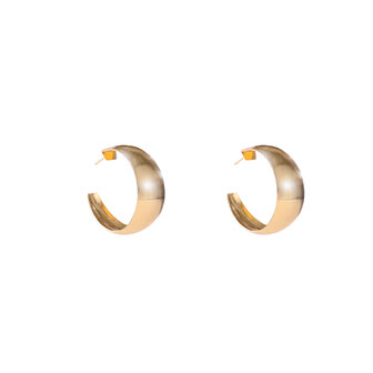 Oorbellen E4633-2 Wide shiny hoop gold - Day&amp;Eve