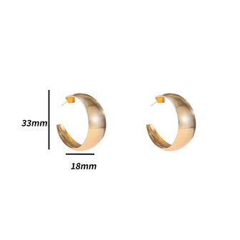 Oorbellen E4633-2 Wide shiny hoop gold - Day&amp;Eve