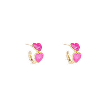 Oorbellen E4525-3 Hearts hoop pink - Day&amp;Eve