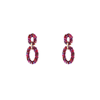 Oorbellen E4663-4 Double drop fucsia - Day&amp;Eve