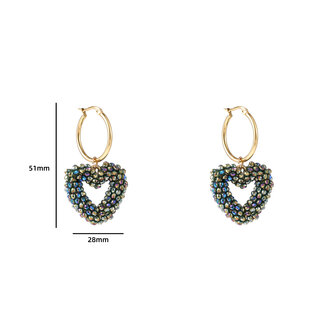 Oorbellen E4564-5 Hearts dangle hoop dark blue - Day&amp;Eve