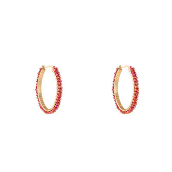 Oorbellen E4559-3 Oval hoop fucsia - Day&amp;Eve