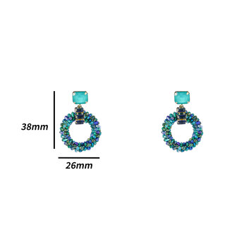 Oorbellen E4660-3 Big beaded circle blue - Day&amp;Eve 