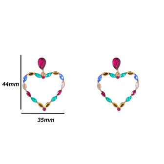 Oorbellen E4598-4 Fine heart rainbow - Day&amp;Eve 